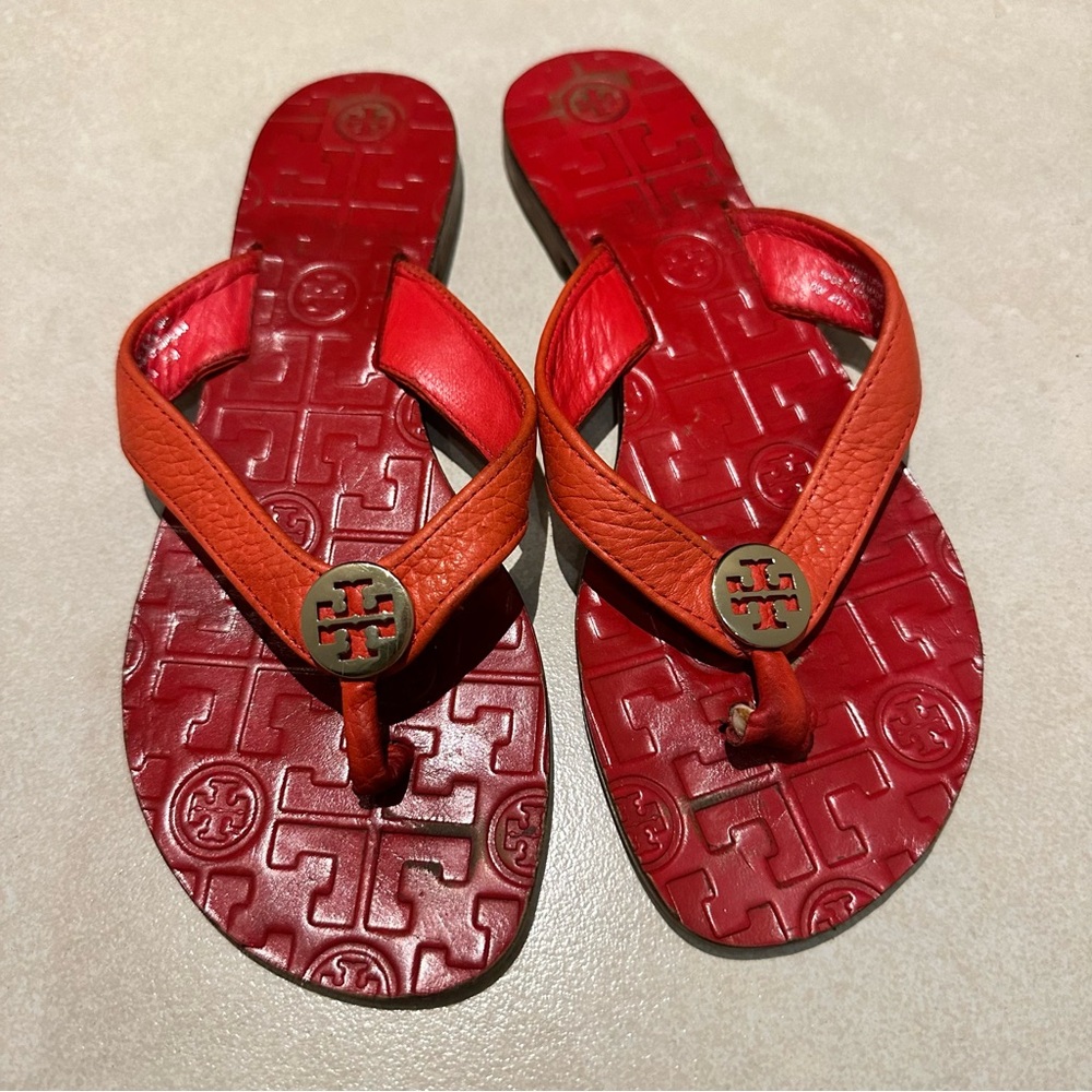 Tory Burch Women’s Red Thora Thong Sandals Size 6